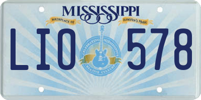 MS license plate LIO578