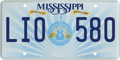 MS license plate LIO580