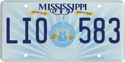 MS license plate LIO583