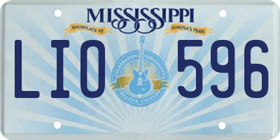MS license plate LIO596