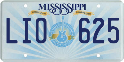 MS license plate LIO625