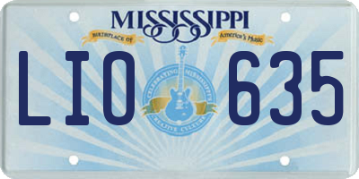 MS license plate LIO635