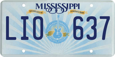MS license plate LIO637