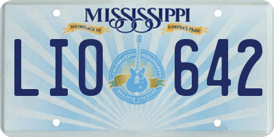 MS license plate LIO642