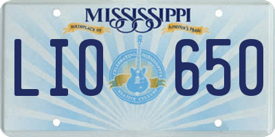 MS license plate LIO650