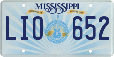 MS license plate LIO652