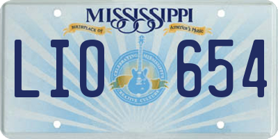 MS license plate LIO654