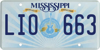 MS license plate LIO663