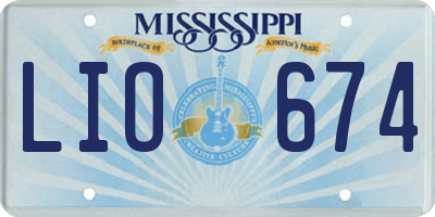 MS license plate LIO674
