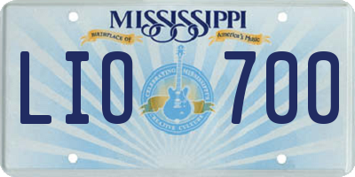 MS license plate LIO700
