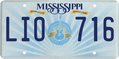 MS license plate LIO716
