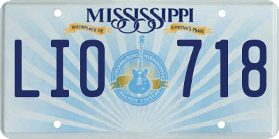 MS license plate LIO718