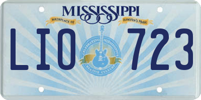 MS license plate LIO723