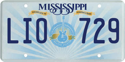 MS license plate LIO729