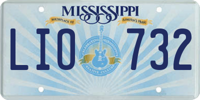 MS license plate LIO732