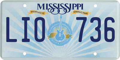 MS license plate LIO736