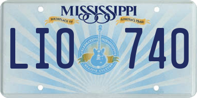 MS license plate LIO740