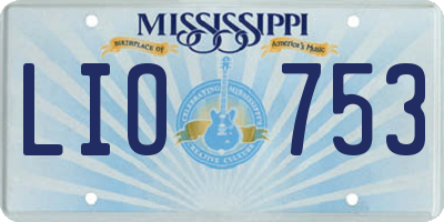 MS license plate LIO753