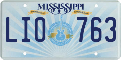 MS license plate LIO763