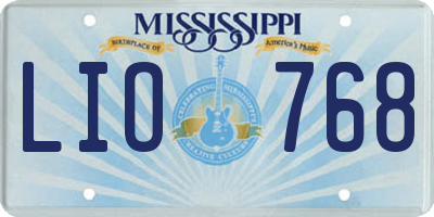 MS license plate LIO768