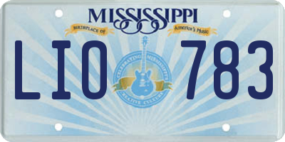 MS license plate LIO783