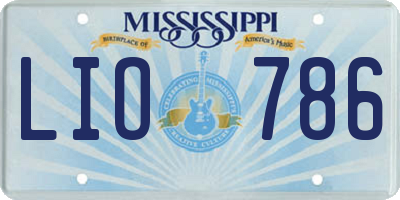 MS license plate LIO786