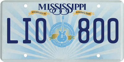 MS license plate LIO800