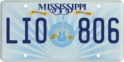 MS license plate LIO806