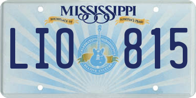 MS license plate LIO815