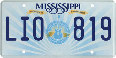 MS license plate LIO819