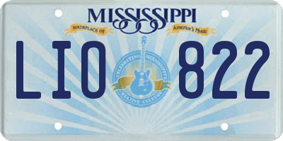 MS license plate LIO822