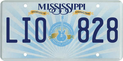MS license plate LIO828