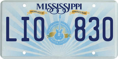 MS license plate LIO830