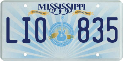 MS license plate LIO835