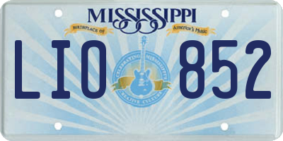 MS license plate LIO852