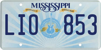 MS license plate LIO853