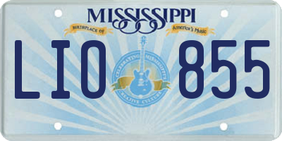 MS license plate LIO855