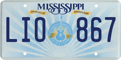 MS license plate LIO867