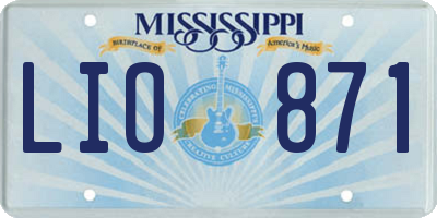 MS license plate LIO871