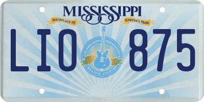 MS license plate LIO875