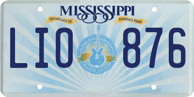 MS license plate LIO876