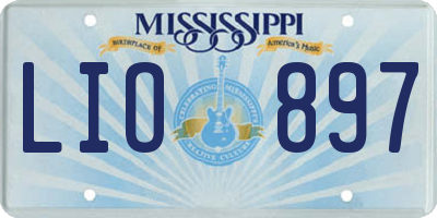 MS license plate LIO897