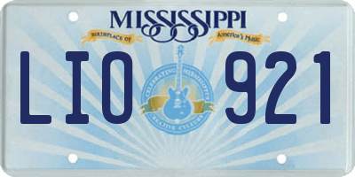 MS license plate LIO921