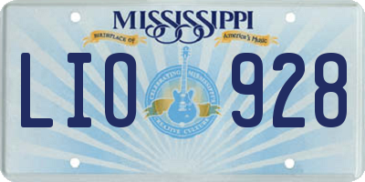 MS license plate LIO928