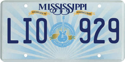 MS license plate LIO929