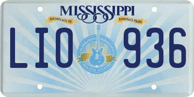 MS license plate LIO936
