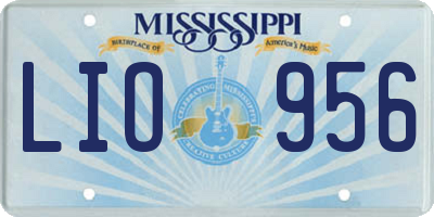 MS license plate LIO956
