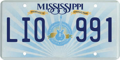 MS license plate LIO991
