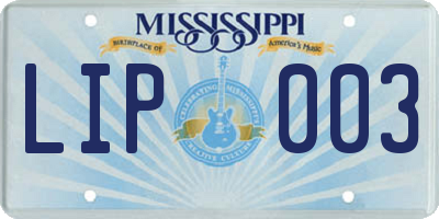 MS license plate LIP003
