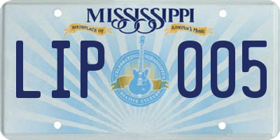 MS license plate LIP005
